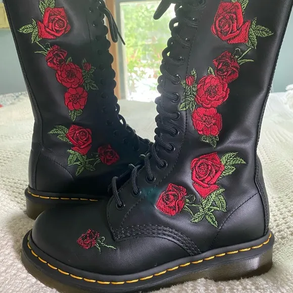 Dr Martens 1914 Vonda mid calf leather boots US 6 roses