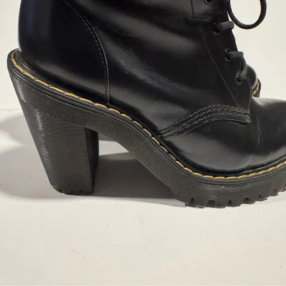 Dr. Martens Black Combat Boots with Chunky Sole Size 6