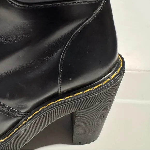 Dr. Martens Black Combat Boots with Chunky Sole Size 6