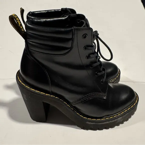 Dr. Martens Black Combat Boots with Chunky Sole Size 6