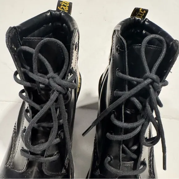 Dr. Martens Black Combat Boots with Chunky Sole Size 6