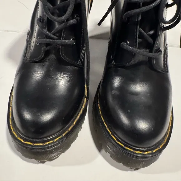 Dr. Martens Black Combat Boots with Chunky Sole Size 6