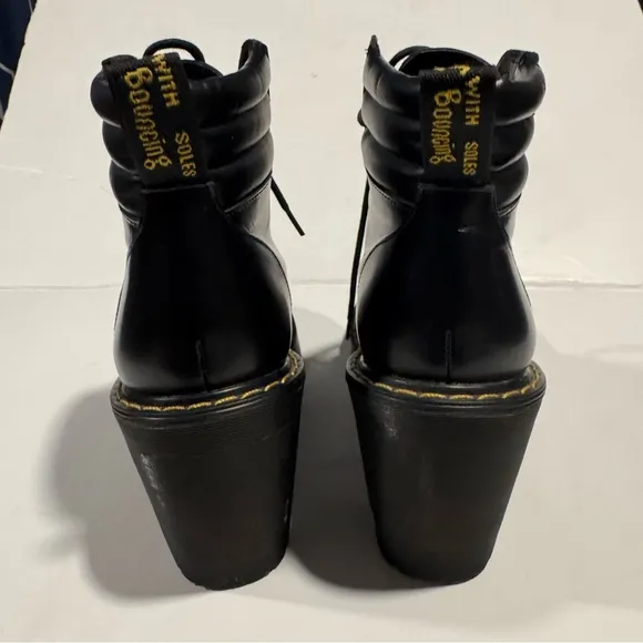Dr. Martens Black Combat Boots with Chunky Sole Size 6