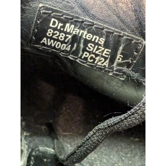 Dr. Martens Boots Mens 6 AirWair Leather Chunky Work 8287 Black Bouncing Soles