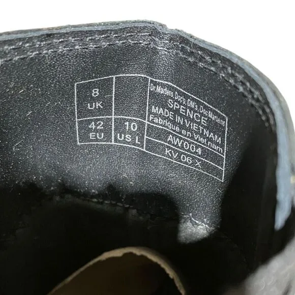 Dr Martens Boots WMNS 10 Black Spence Leather Flared Heel Chelsea Chunky