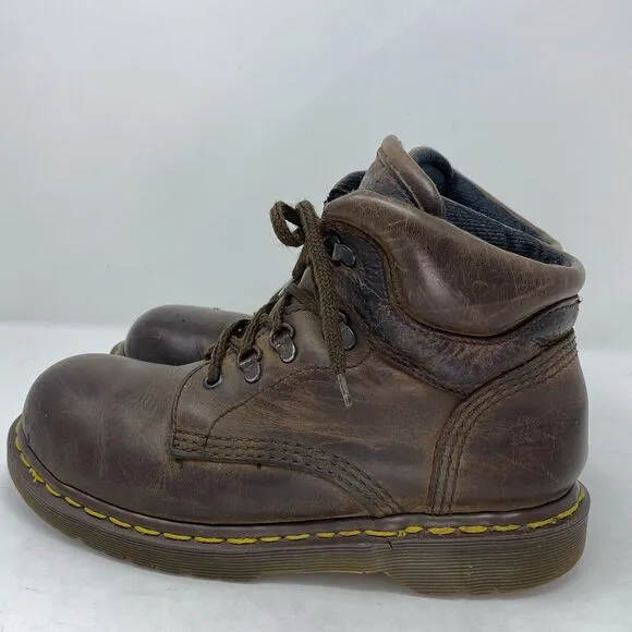 Dr. MARTENS Brown Leather Boots UK 7 /US 8 Men/US 9 Woman Made ENGLAND  7735