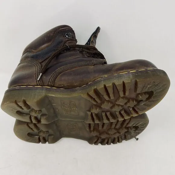 Dr. MARTENS Brown Leather Boots UK 7 /US 8 Men/US 9 Woman Made ENGLAND  7735