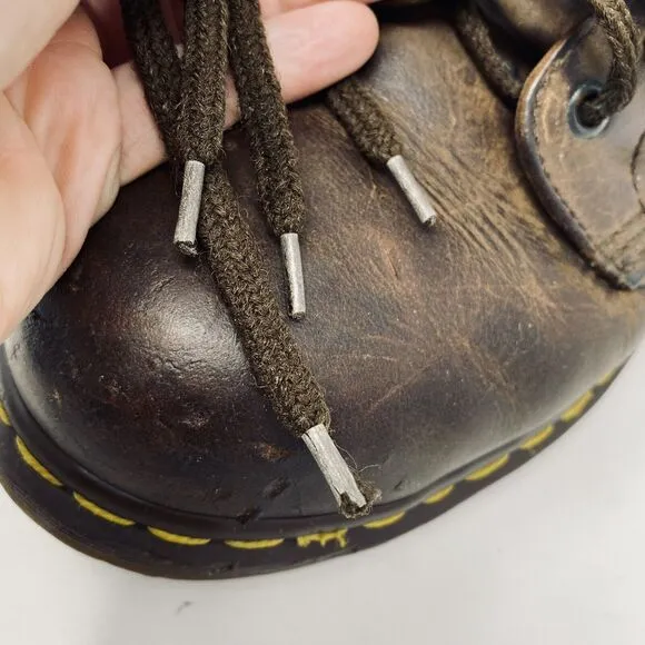 Dr. MARTENS Brown Leather Boots UK 7 /US 8 Men/US 9 Woman Made ENGLAND  7735
