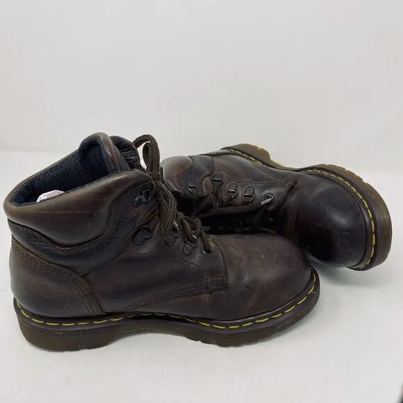 Dr. MARTENS Brown Leather Boots UK 7 /US 8 Men/US 9 Woman Made ENGLAND  7735