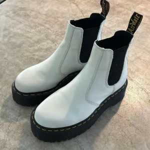 Dr Martens Chelsea White Platform Ankle Boots