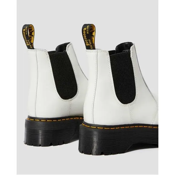 Dr Martens Chelsea White Platform Ankle Boots