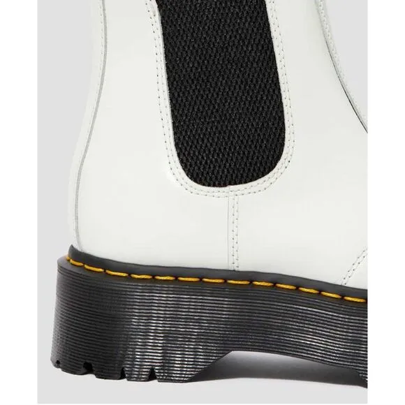 Dr Martens Chelsea White Platform Ankle Boots