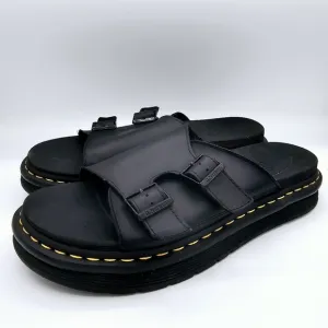 Dr. Martens Dax Black Leather Slide Sandals AW004
