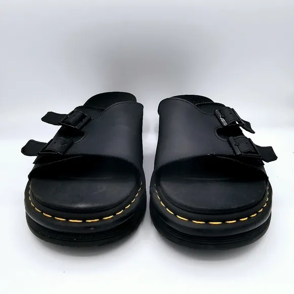 Dr. Martens Dax Black Leather Slide Sandals AW004