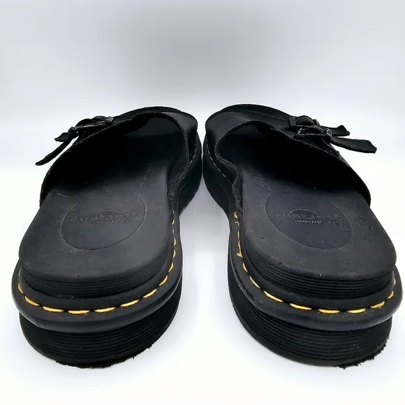 Dr. Martens Dax Black Leather Slide Sandals AW004