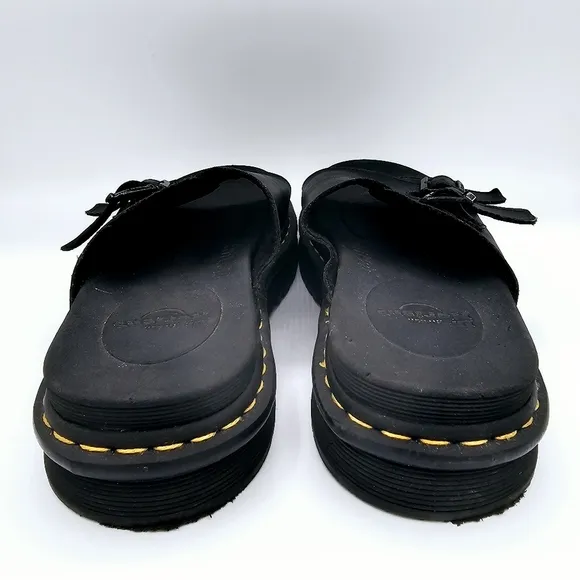 Dr. Martens Dax Black Leather Slide Sandals AW004