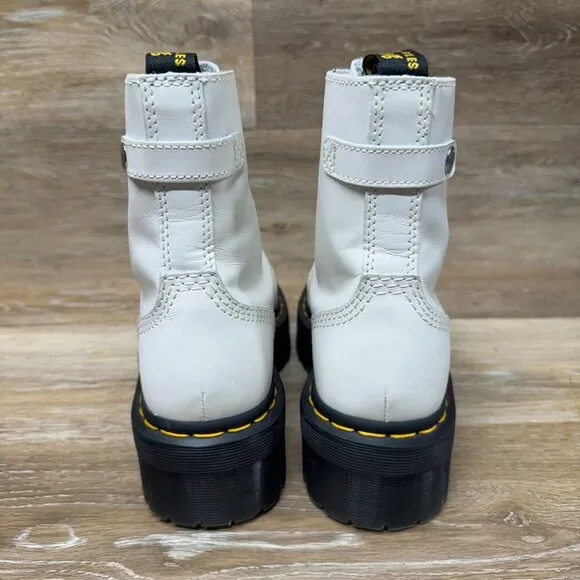 Dr. Martens Jetta Zipped Sendal Leather White  Platform Boots Women's Si…
