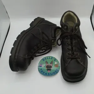 Dr. Martens Mens Sz 11 Brown Pebbled Leather 6 Eye Ankle Boots Y2K chunky sole