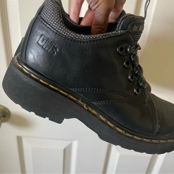 Dr Martens Mie 90s Black Oxford Platform Boots Chunky Leather Vintage England 8