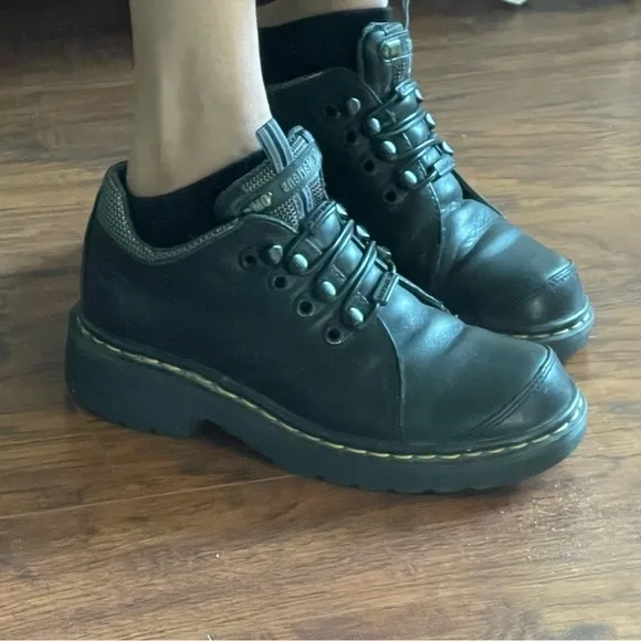 Dr Martens Mie 90s Black Oxford Platform Boots Chunky Leather Vintage England 8