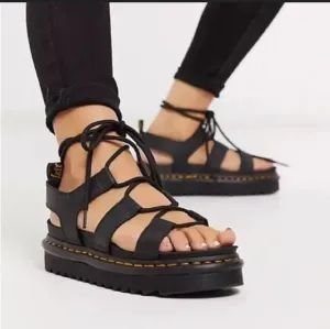 Dr. Martens Nartilla Leather Gladiator Sandals | Black | Size 5 | Great Conditio