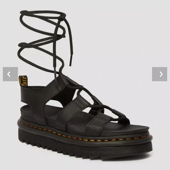 Dr. Martens Nartilla Leather Gladiator Sandals | Black | Size 5 | Great Conditio
