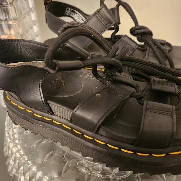 Dr. Martens Nartilla Leather Gladiator Sandals | Black | Size 5 | Great Conditio