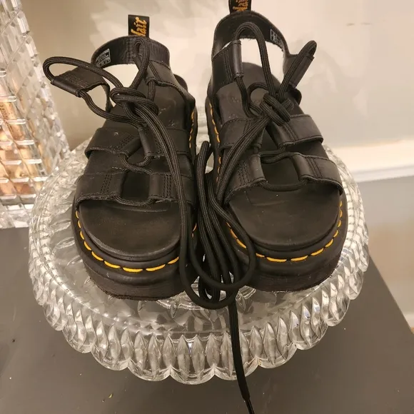 Dr. Martens Nartilla Leather Gladiator Sandals | Black | Size 5 | Great Conditio