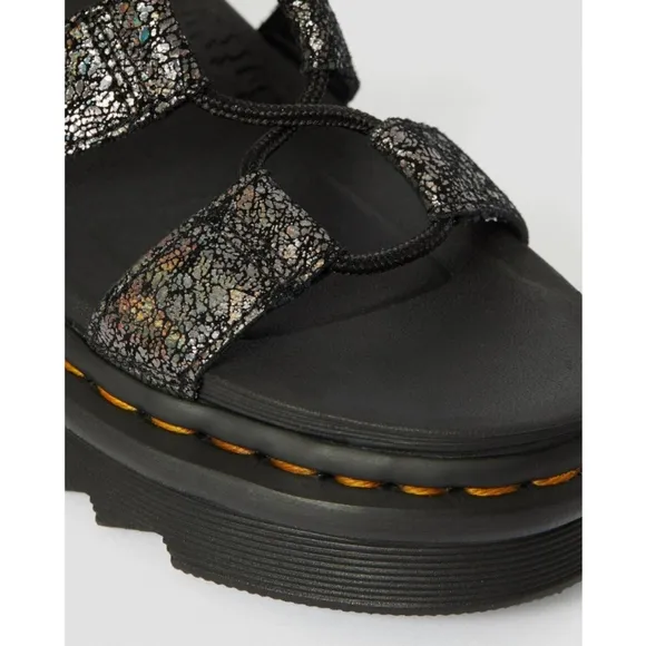 Dr. Martens The Nartilla II Iridescent Crackle Lace up Leather Sandal Size 10