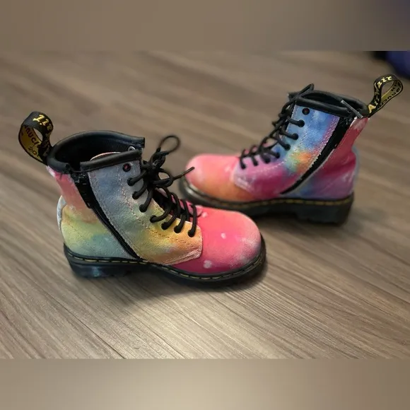 Dr. Martens Toddler 1460 Tie Dye Lace Up Boots size 9