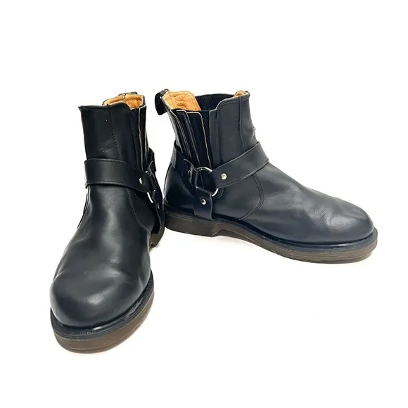 DR. MARTENS | Vintage 1990s black leather harness Chelsea boots MADE IN ENGLAND