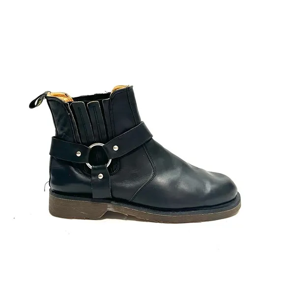 DR. MARTENS | Vintage 1990s black leather harness Chelsea boots MADE IN ENGLAND