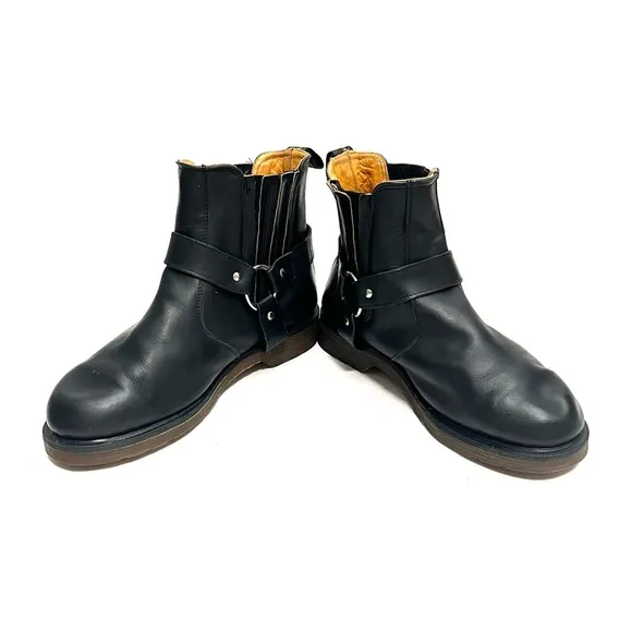 DR. MARTENS | Vintage 1990s black leather harness Chelsea boots MADE IN ENGLAND