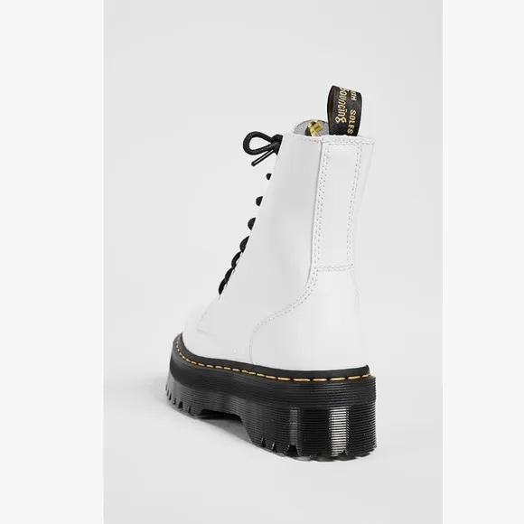 Dr. Martens White Combat Boots with Chunky Platform