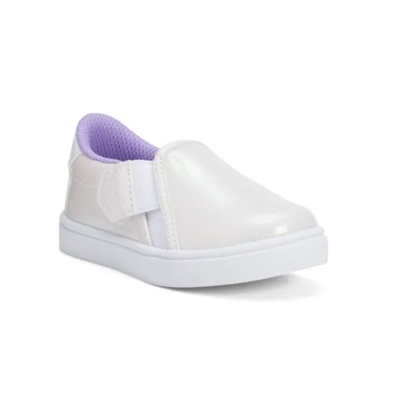 DR. SCHOLL'S White Madison Glitter Slip On Sneakers (Toddler)