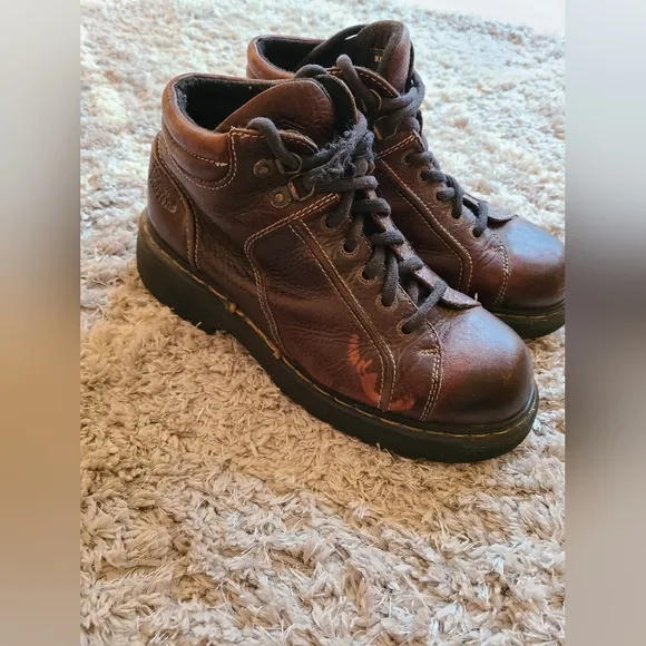 Dr.Martens 9352 Vintage Chunky Heel Lace-Up‎ Leather Brown Boots Made In England
