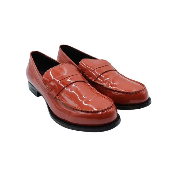 Dsquared2 High-Shine Penny Loafers in Red Leather