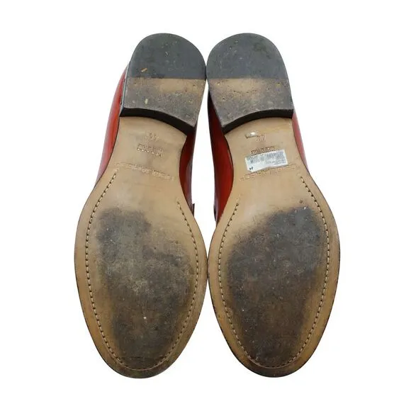 Dsquared2 High-Shine Penny Loafers in Red Leather