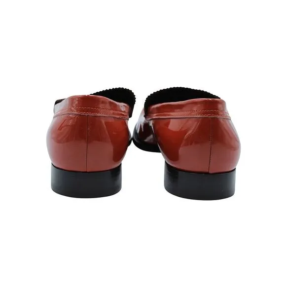 Dsquared2 High-Shine Penny Loafers in Red Leather