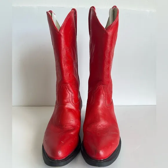 Durango dyed red Leather Mid-Calf Western RD4111 Pointed Toe cowboy boots 8M