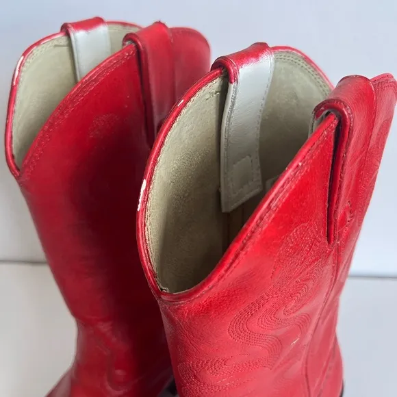 Durango dyed red Leather Mid-Calf Western RD4111 Pointed Toe cowboy boots 8M