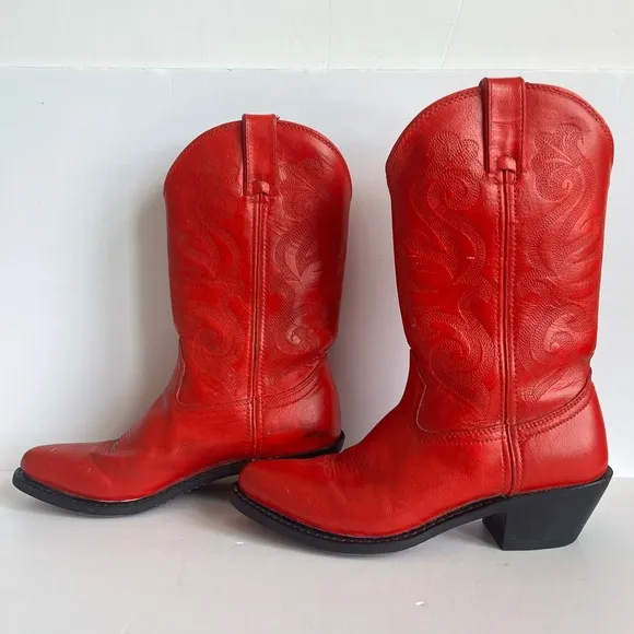 Durango dyed red Leather Mid-Calf Western RD4111 Pointed Toe cowboy boots 8M