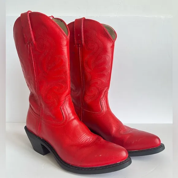 Durango dyed red Leather Mid-Calf Western RD4111 Pointed Toe cowboy boots 8M