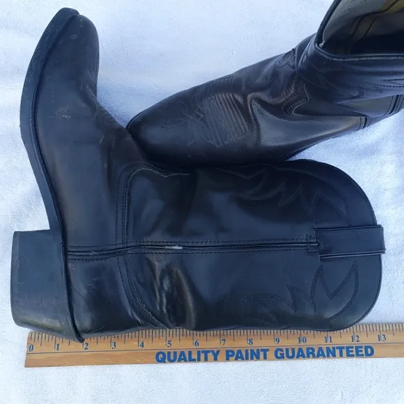 Durango Men's Black Leather Mid-Calf Western Cowboy TR760 Boots Size 10EE
