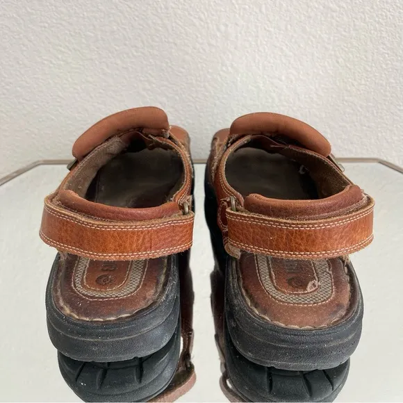 EARTH SHOE Vintage 90s Mens Brown Leather Doc Marten Vibes Fisherman Sandals