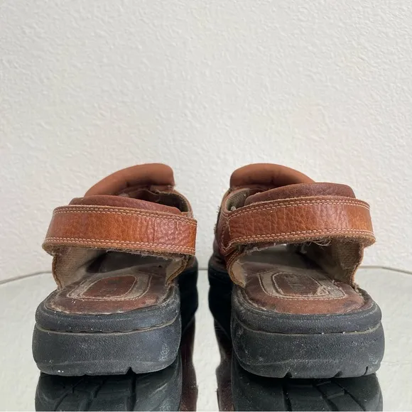 EARTH SHOE Vintage 90s Mens Brown Leather Doc Marten Vibes Fisherman Sandals