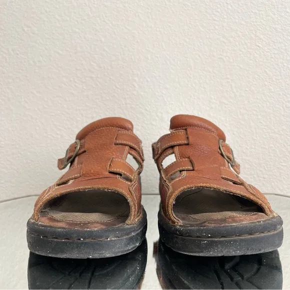 EARTH SHOE Vintage 90s Mens Brown Leather Doc Marten Vibes Fisherman Sandals