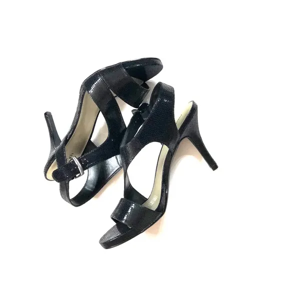 East 5th Jackie Womens Pumps Black Lizard 9 1/2 Open Toe Sandals NEW IN BOX
