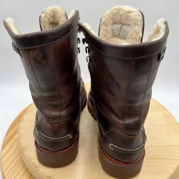 Eastland Baxter 1955 Field Boots Mens 8 Leather Moc Toe Lined Vibram Mid Calf