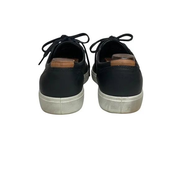 Ecco Black Leather Lace-Up Sneakers Sz 10